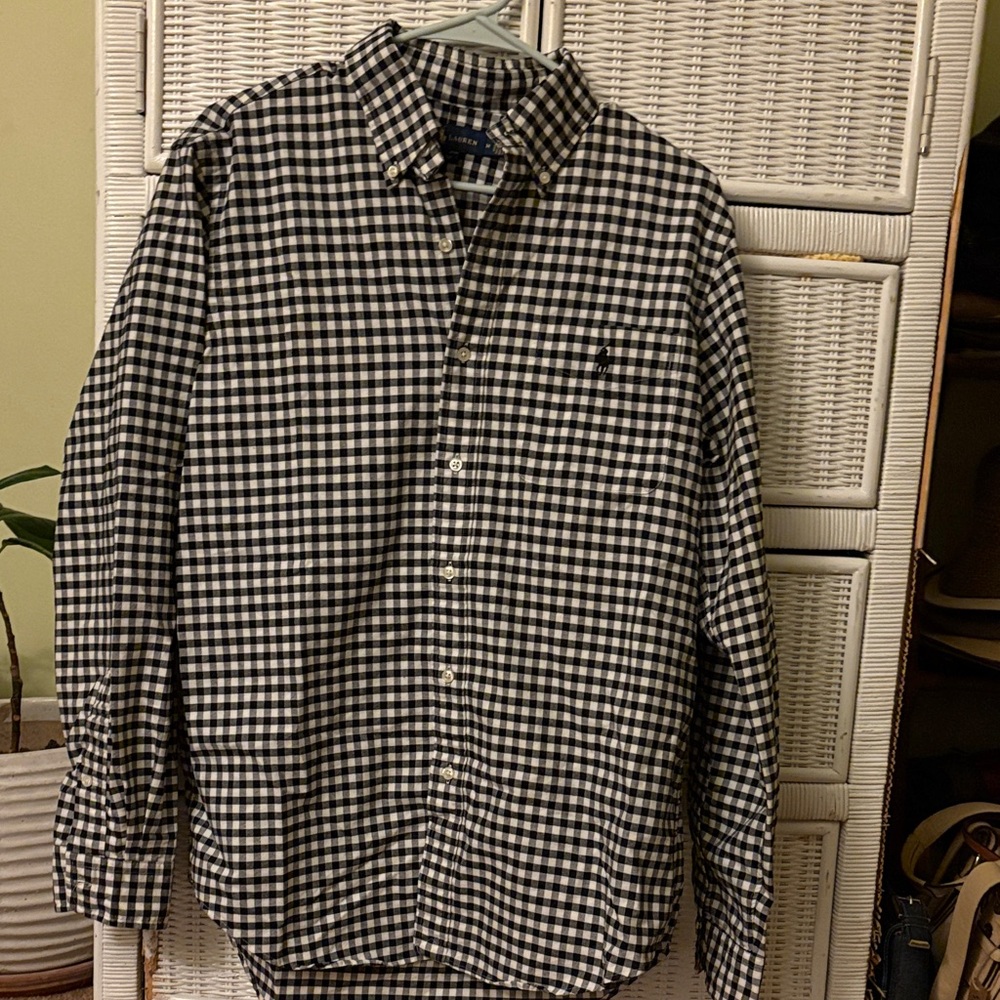 Ralph Lauren Black and White Plaid Shirt